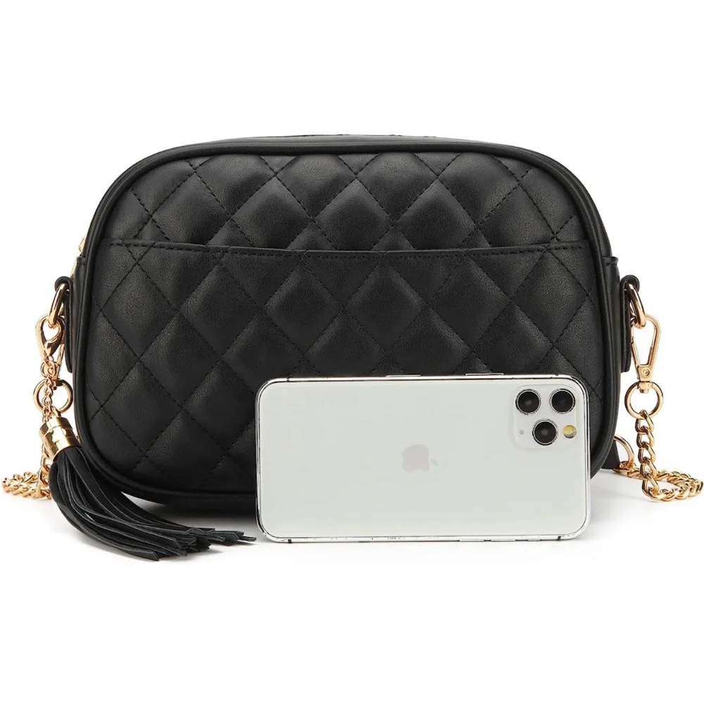 Lola Mae black quilted crossbody / shoulder bag - Picture 9 of 11